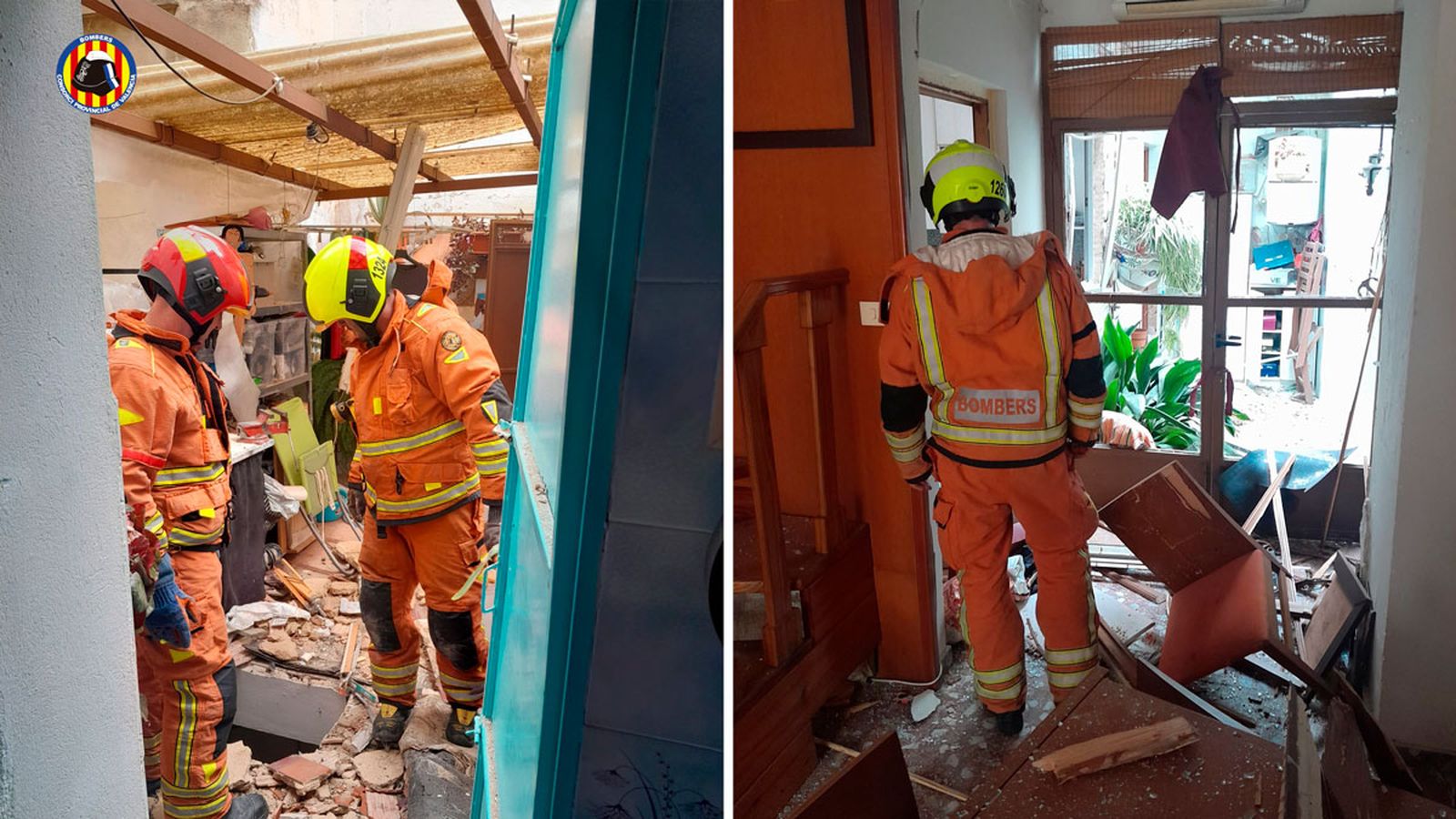 L'esclat ha tombat part d'un mur de la casa