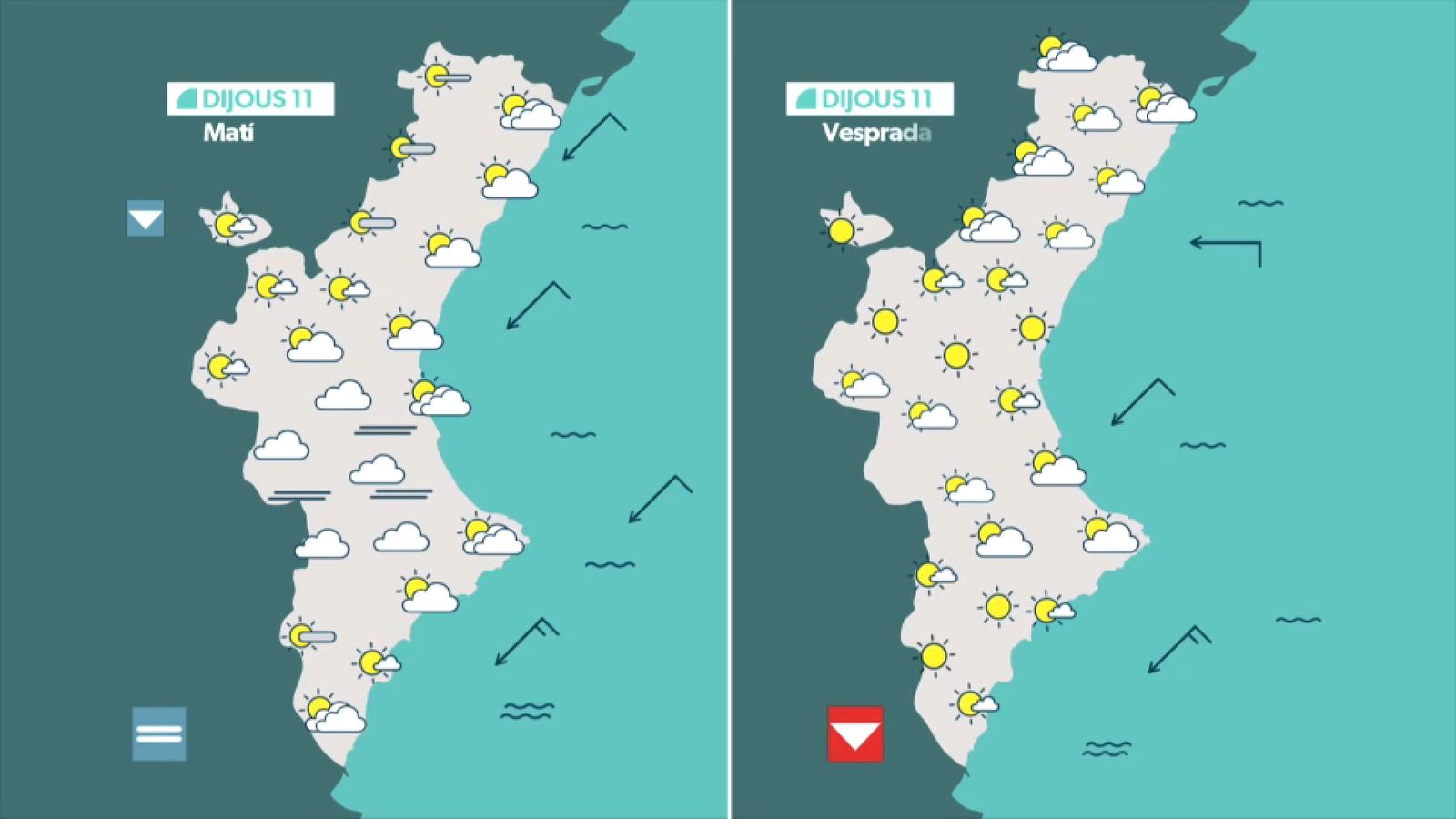 La previsió meteorològica dijous 11 de desembre