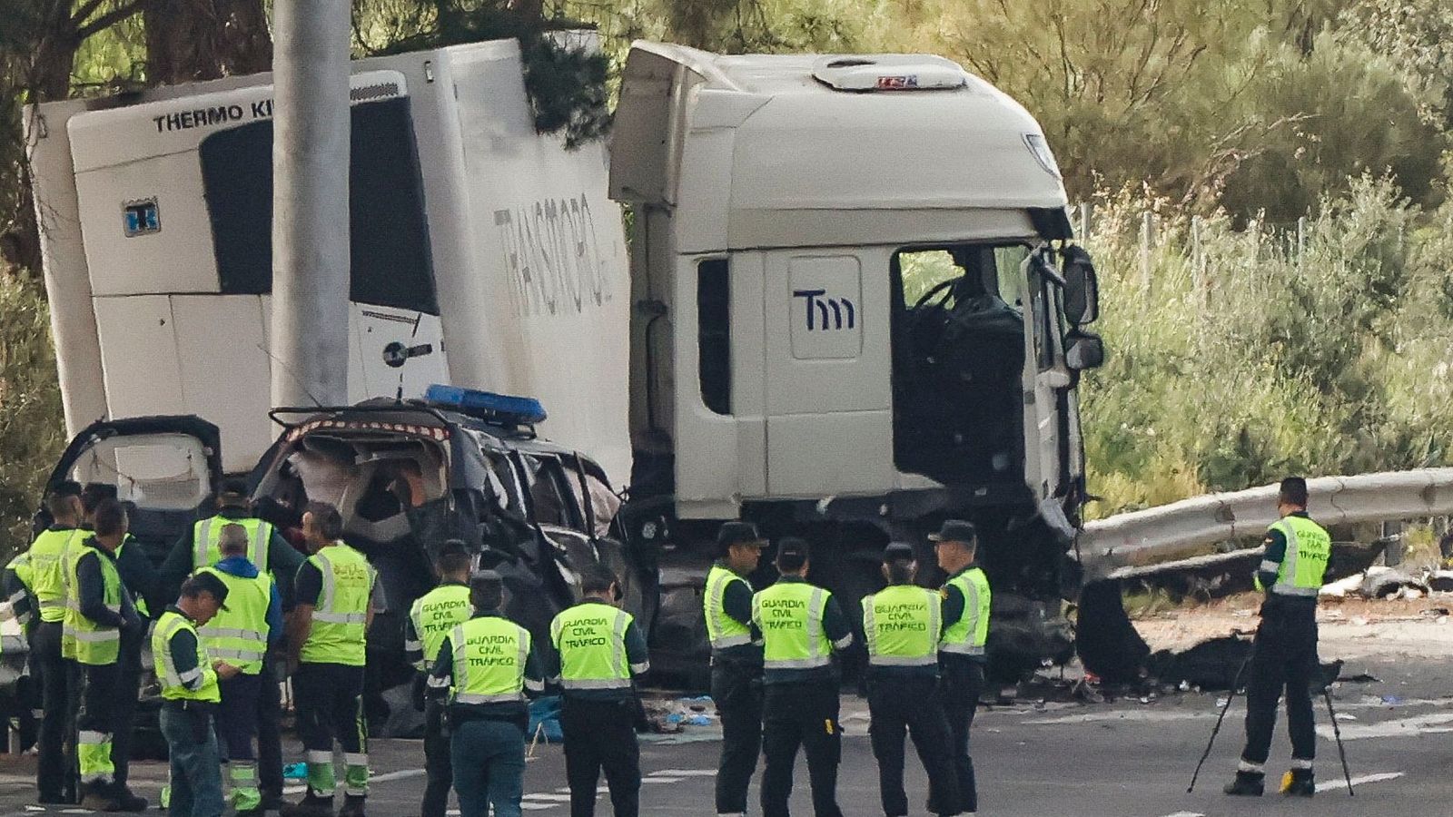 Lloc de l'accident del camió contra el control de trànsit