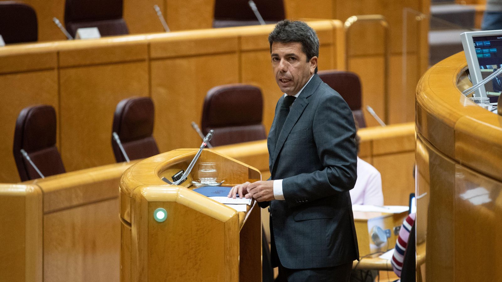 El cap del Consell, Carlos Mazón, en una compareixença anterior al Senat