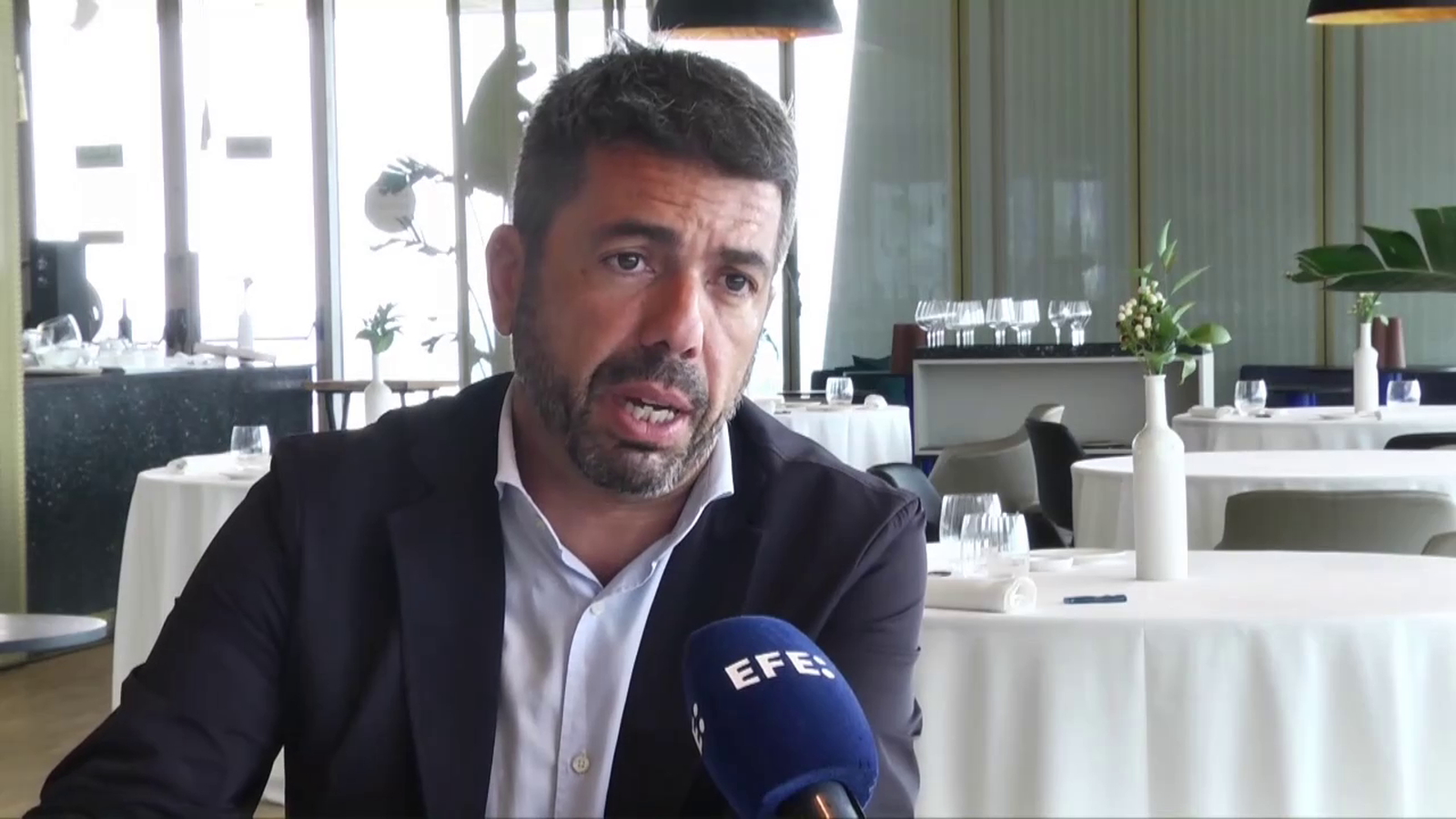 El president del Consell i líder del PPCV, Carlos Mazón, entrevistat per l'Agència EFE