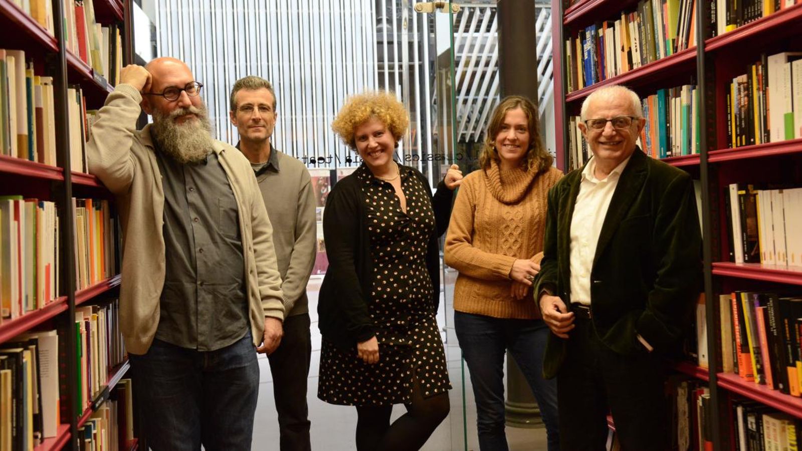 D’esquerra a dreta, Antoni Martí Monterde, Salvador Company, Queralt Riera, Neus Nadal i Carles Mulet