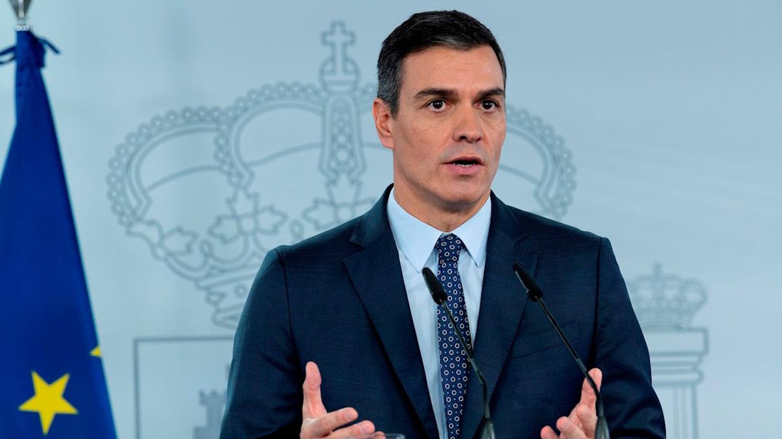 Pedro Sánchez durant la compareixença