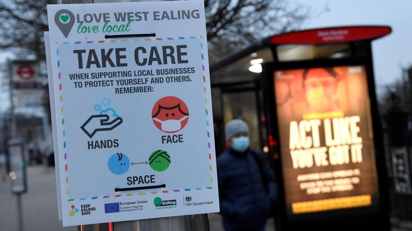 Cartell amb informació sanitària a Londres