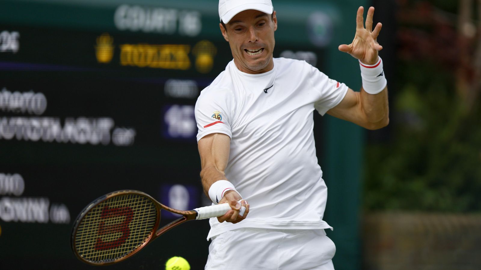 Bautista, durant el partit contra Fognini