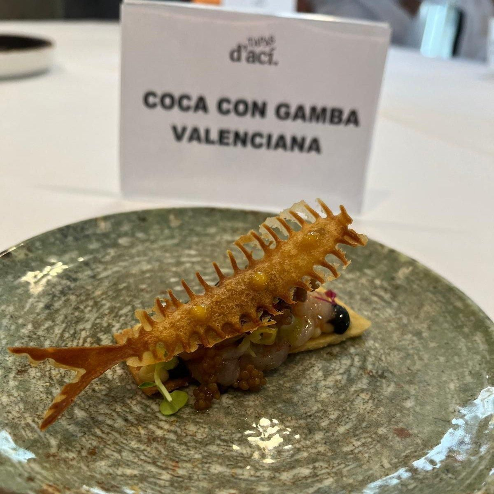 Coca amb gamba valenciana