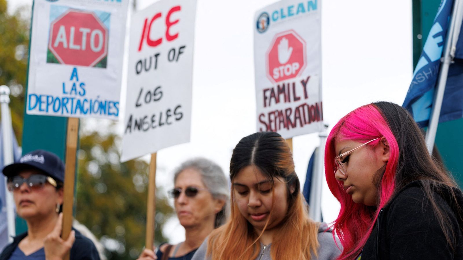 Protestes contra les detencios d'immigrants a Los Ángeles, els EUA