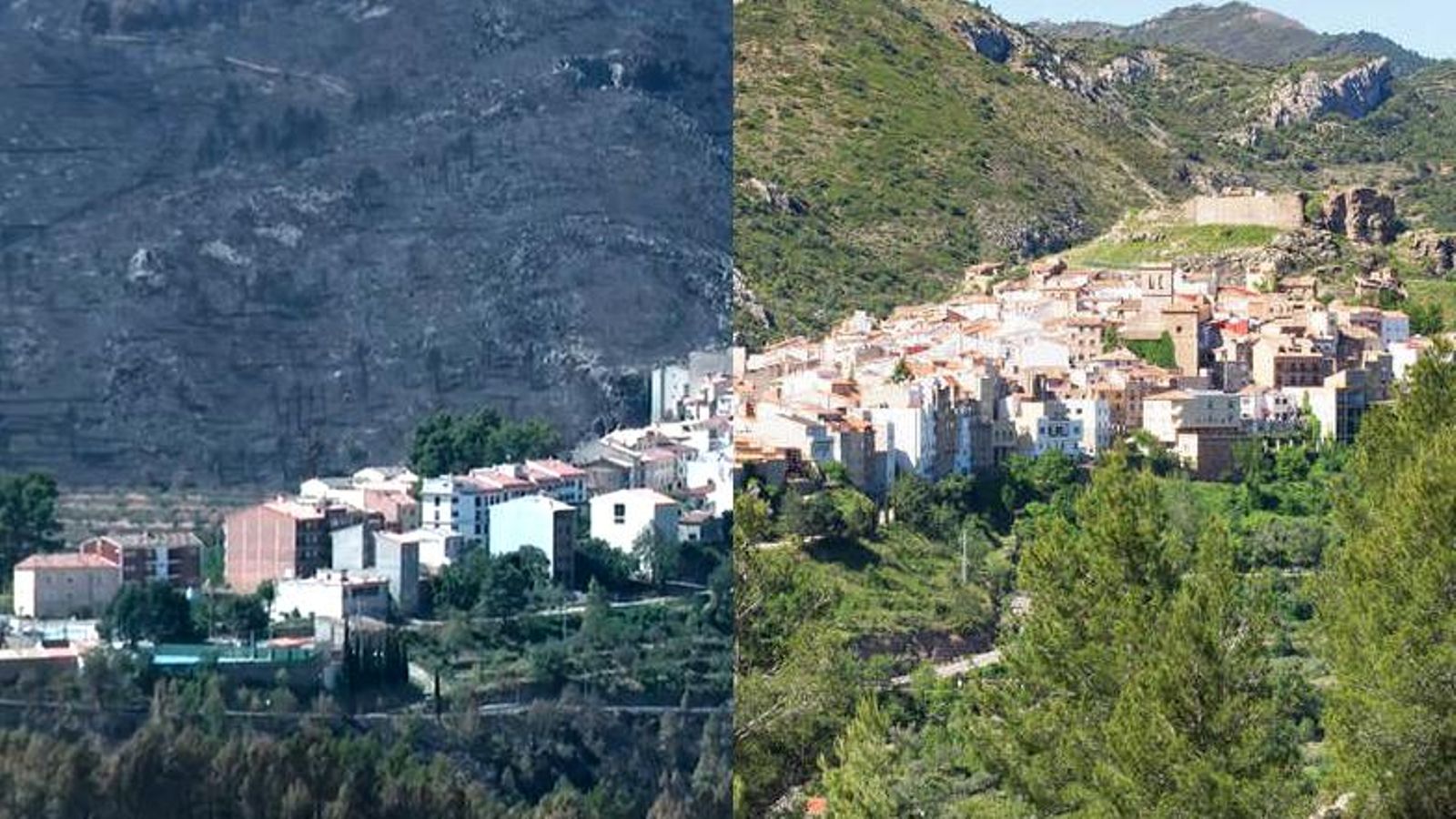 Contrast entre l'abans i el després a Begís