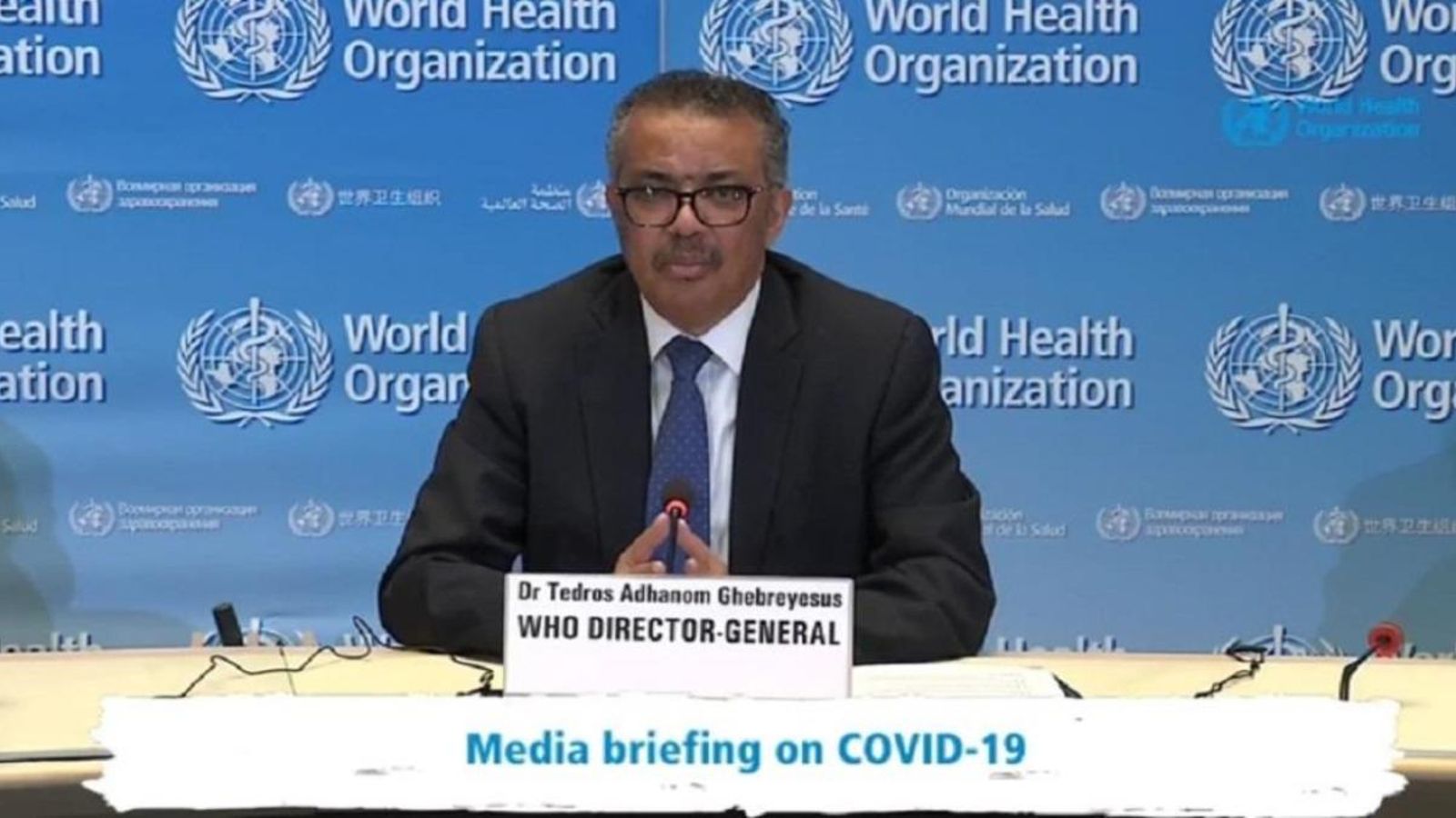 El director general de l’OMS, Tedros Adhanom Ghebreyesus, en roda de premsa