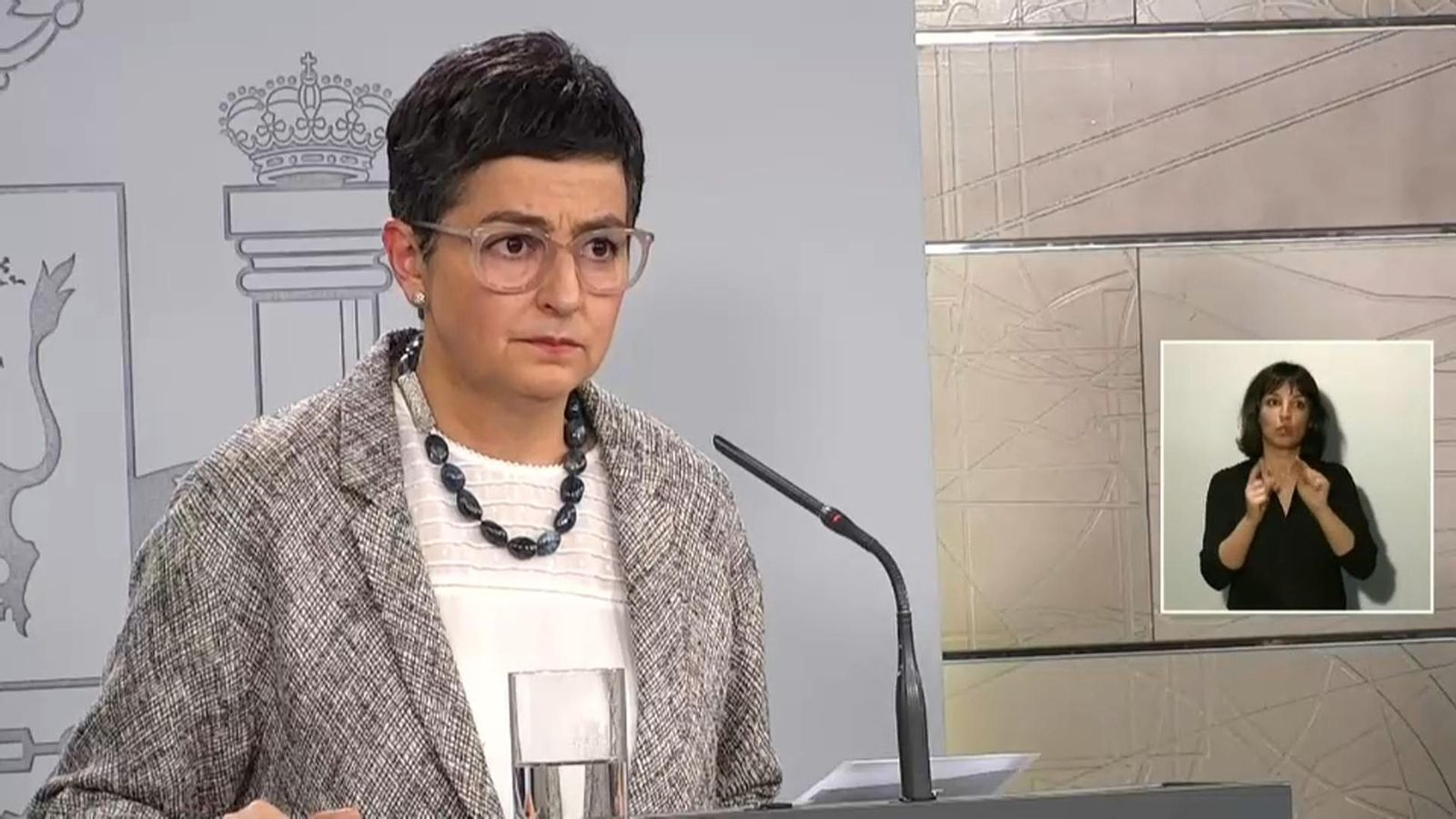La ministra d’Afers Estrangers, Arancha González Laya, durant la roda de premsa