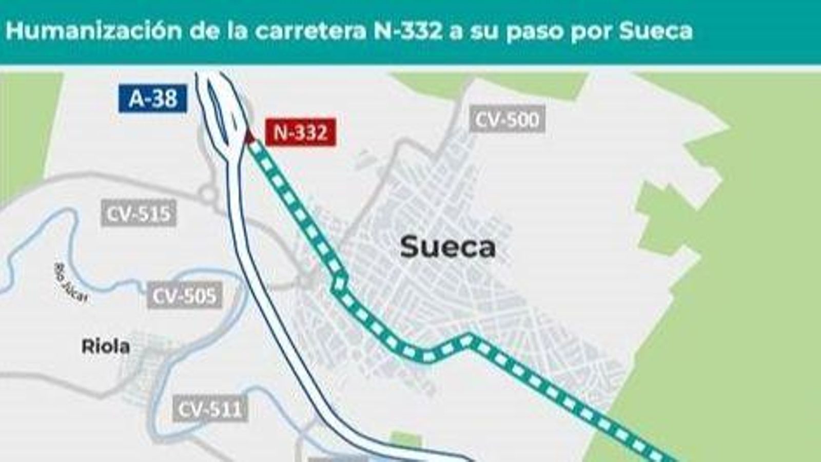 Talls de trànsit en l'N-332 a Sueca