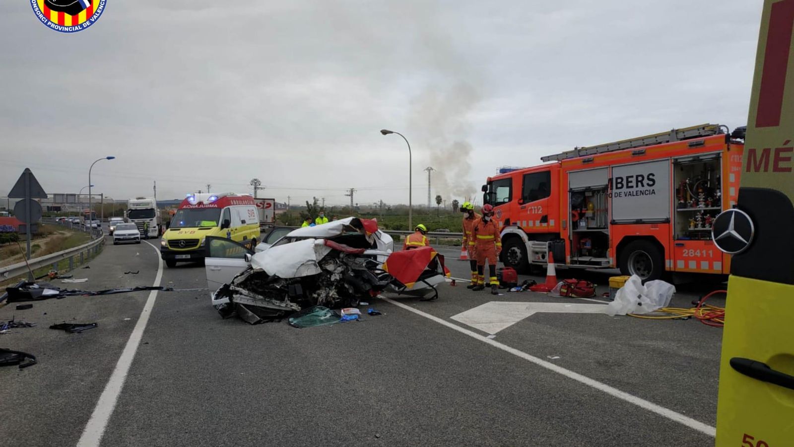 L'estat en el que ha quedat el vehicle després de l'accident