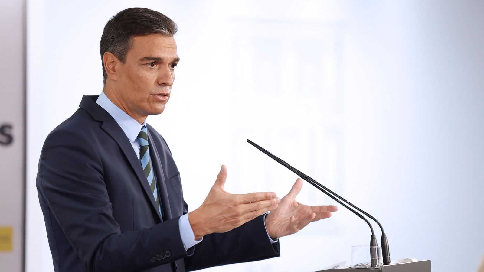 Pedro Sánchez en la seua primera compareixença pública després que Espanya haja finalitzat la missió d'evacuació a l'Afganistan Chema Moya