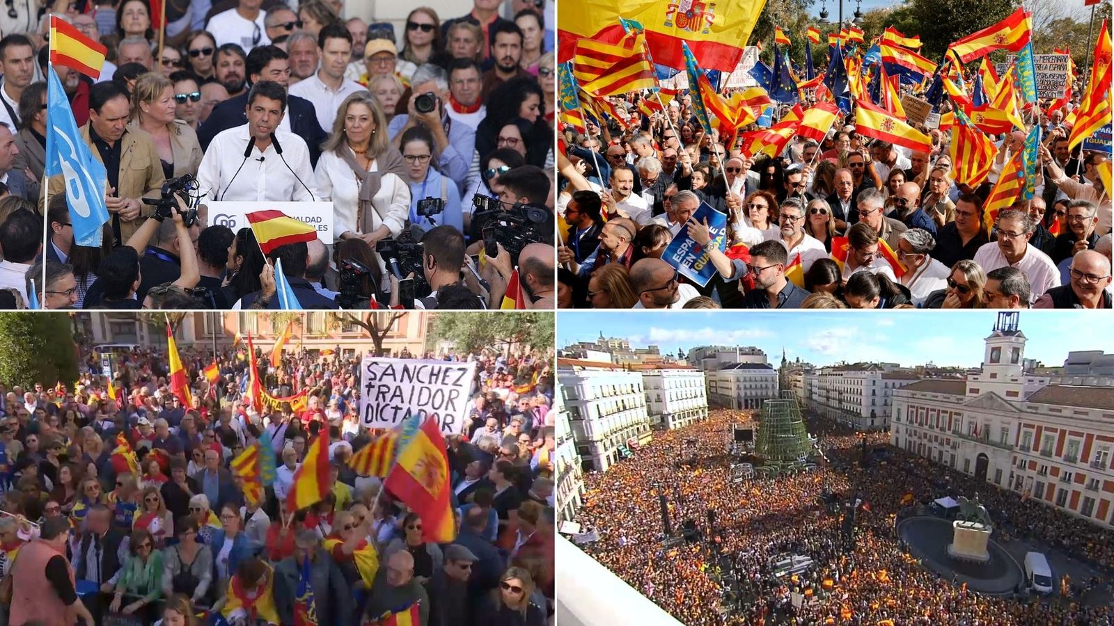 Concentracions del PP contra l'amnistia a Alacant, València, Castelló de la Plana i Madrid