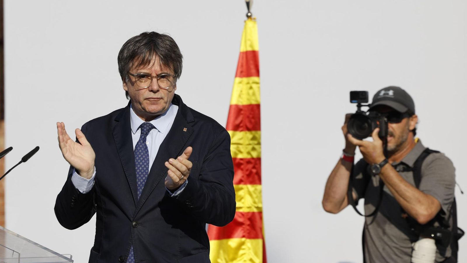 Puigdemont després de la seua aplegada a Barcelona