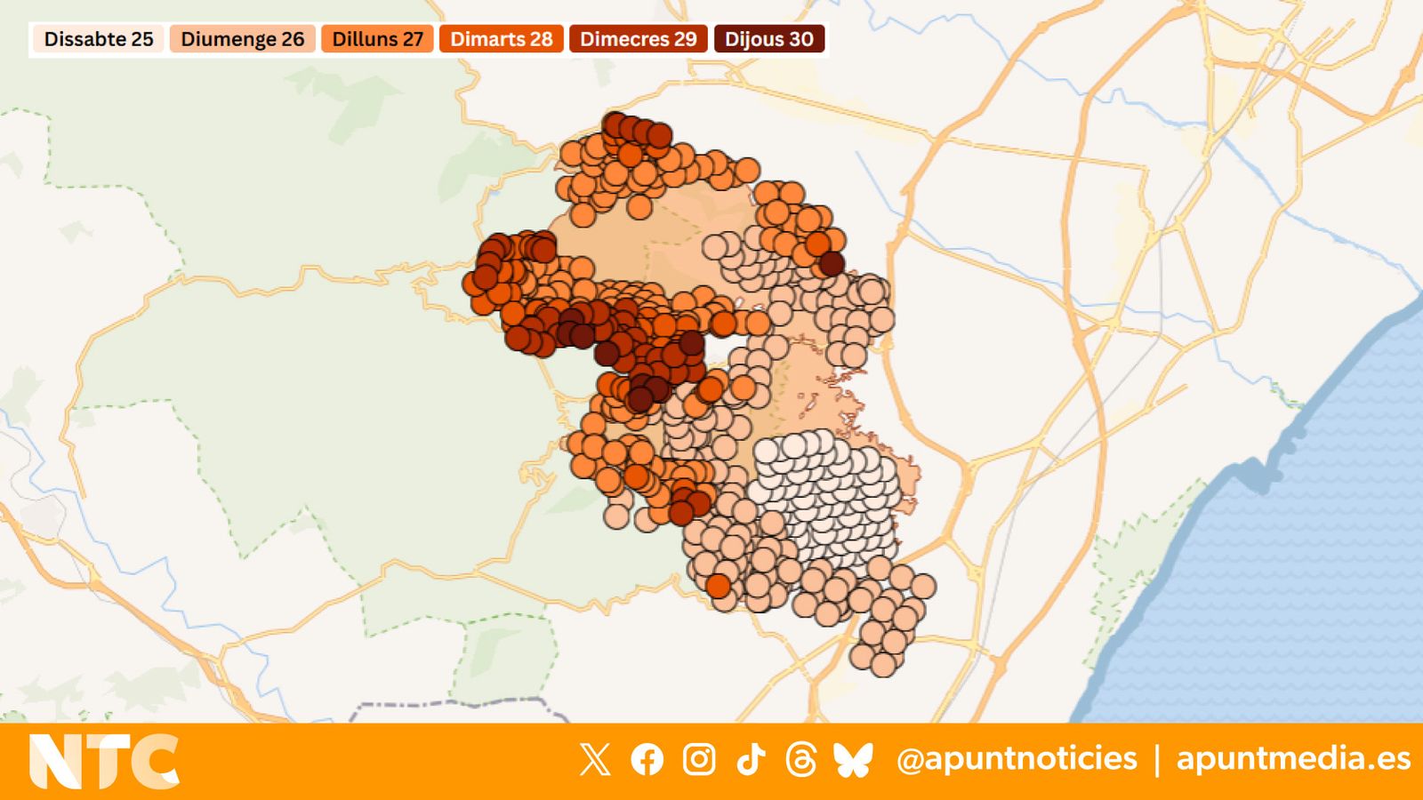 Mira el mapa interactiu de l'incendi de la Vall d'Uixó