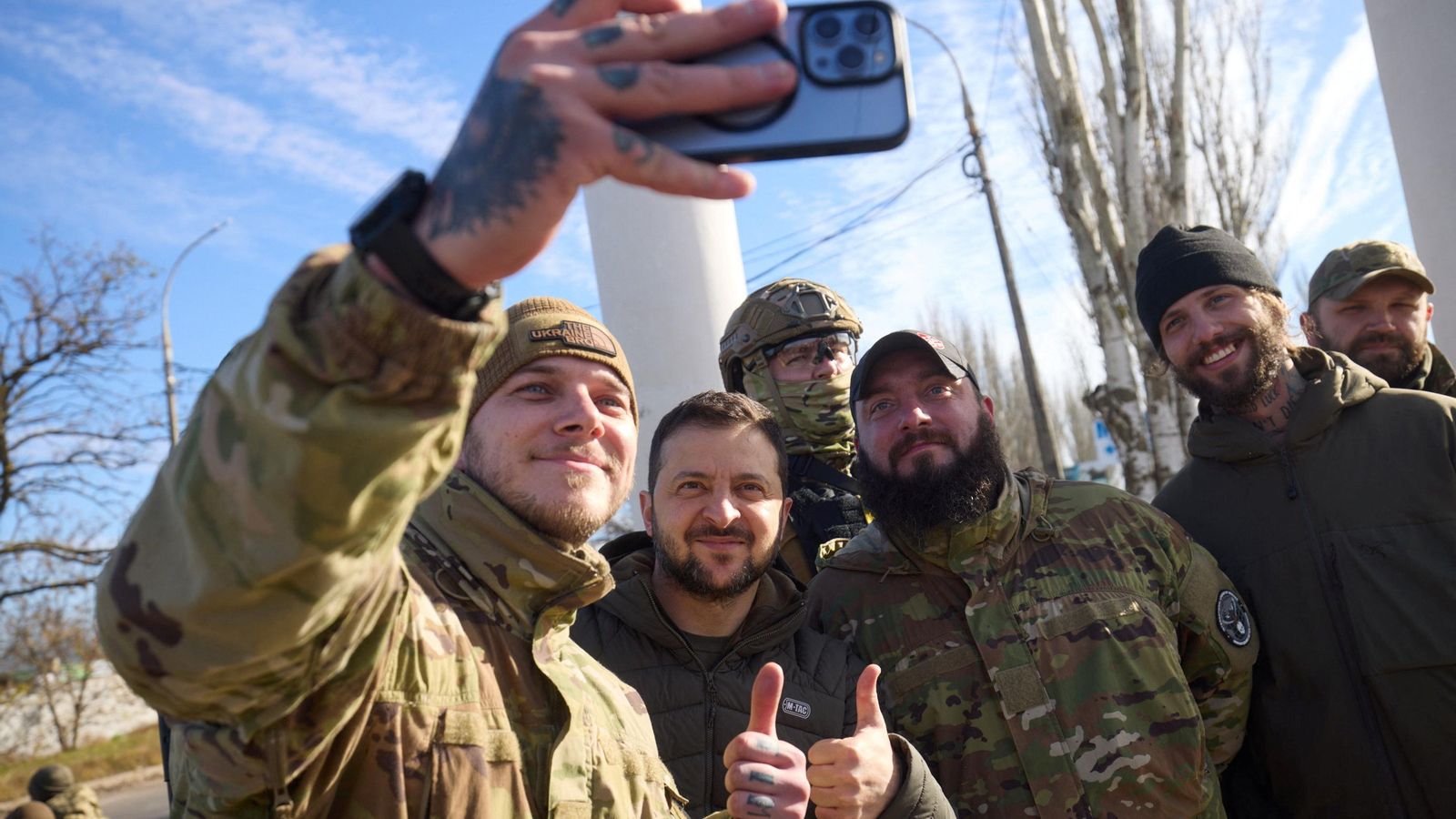 Volodímir Zelenski en la seua visita a Kherson, Ucraïna