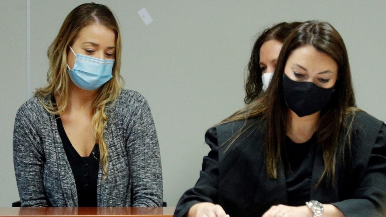 La condemnada, Maje M., en una de les sessions del judici, celebrat a València a finals de 2020