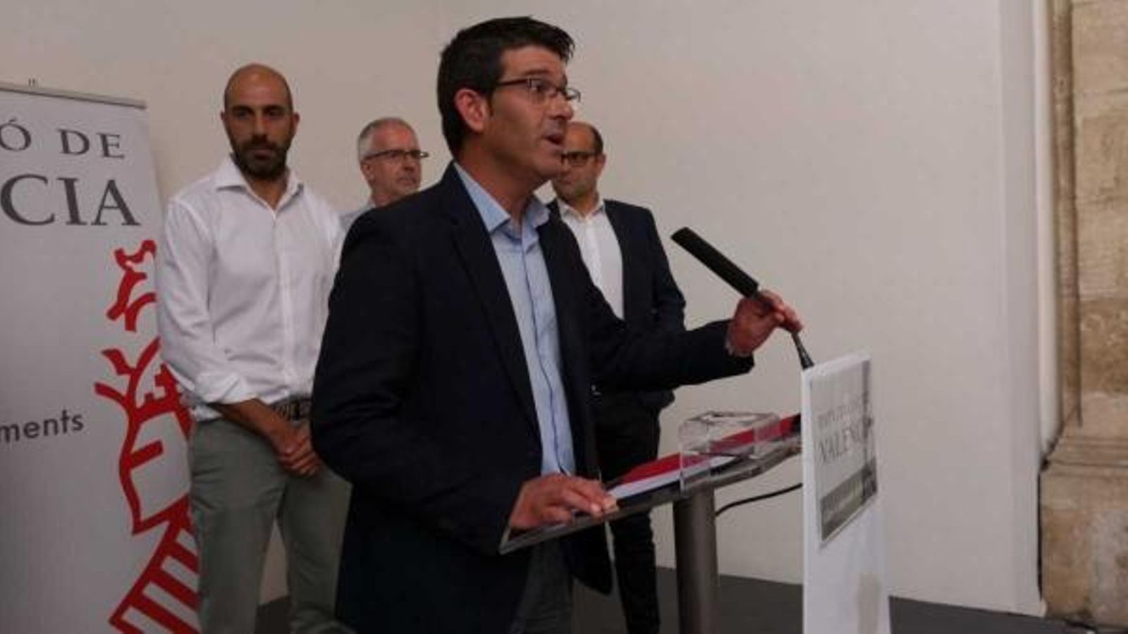 Jorge Rodríguez en la compareixença en què va dimitir com a president de la Diputació de València