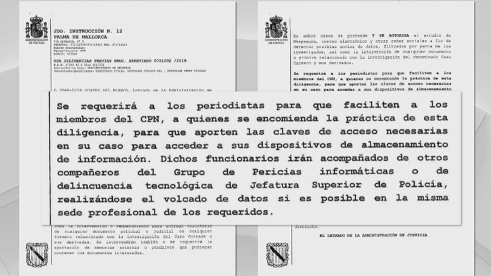 S\'obri juí oral al jutge del cas Cursach que va confiscar telèfons a periodistes