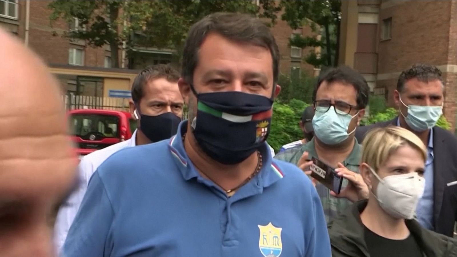 Salvini, durant l'arribada al jutjat de Palerm