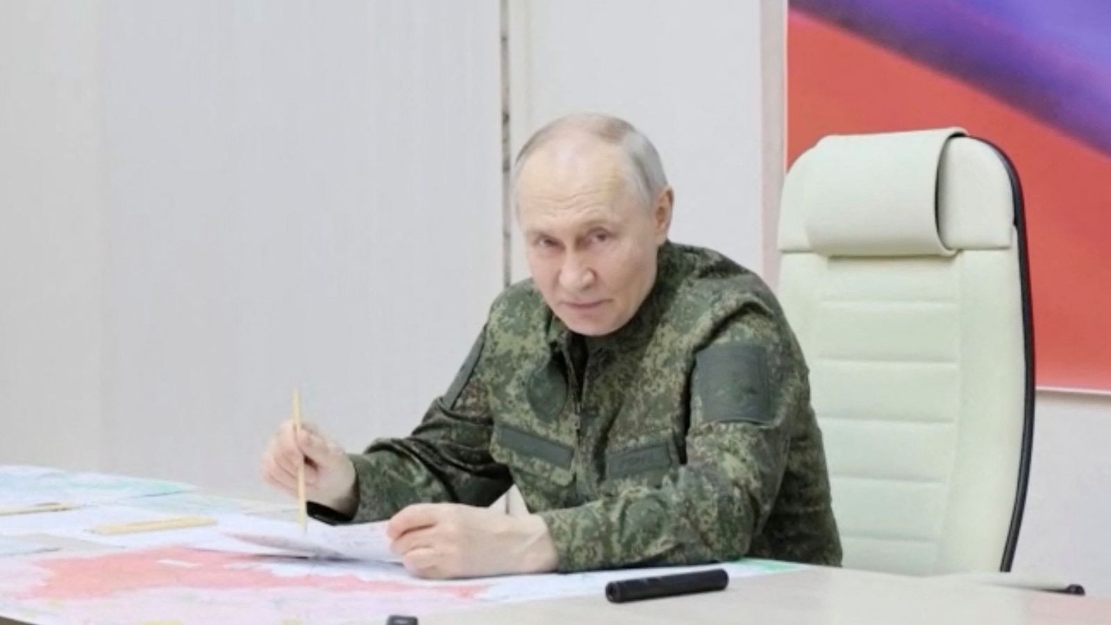 El president rus, Vladímir Putin, en la regió del Kursk, Rússia