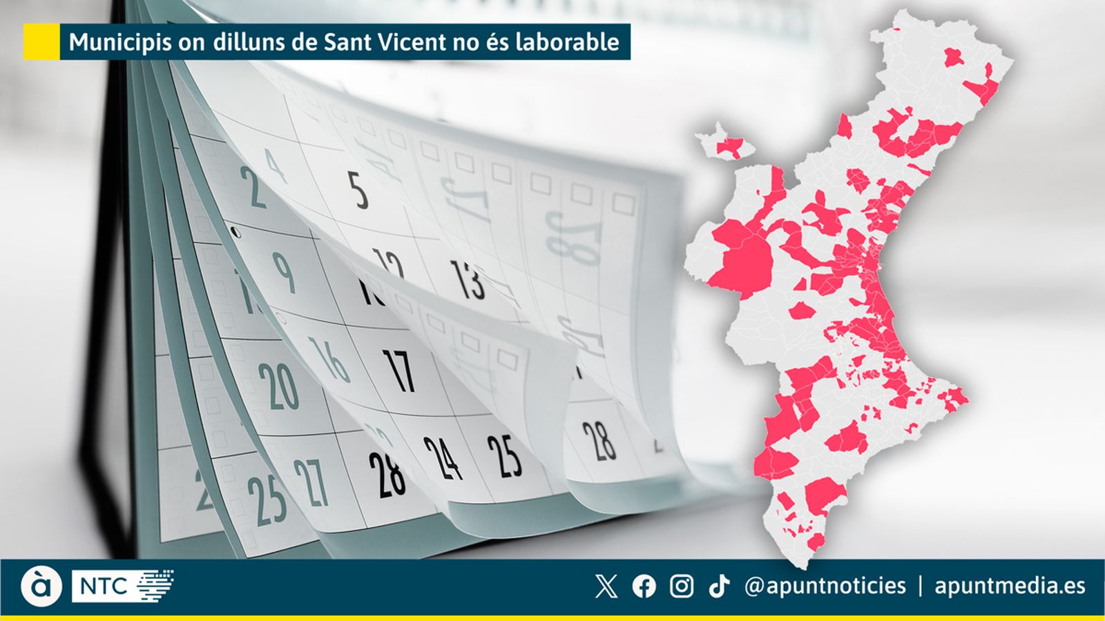 Municipis on dilluns de Sant Vicent no és laborable