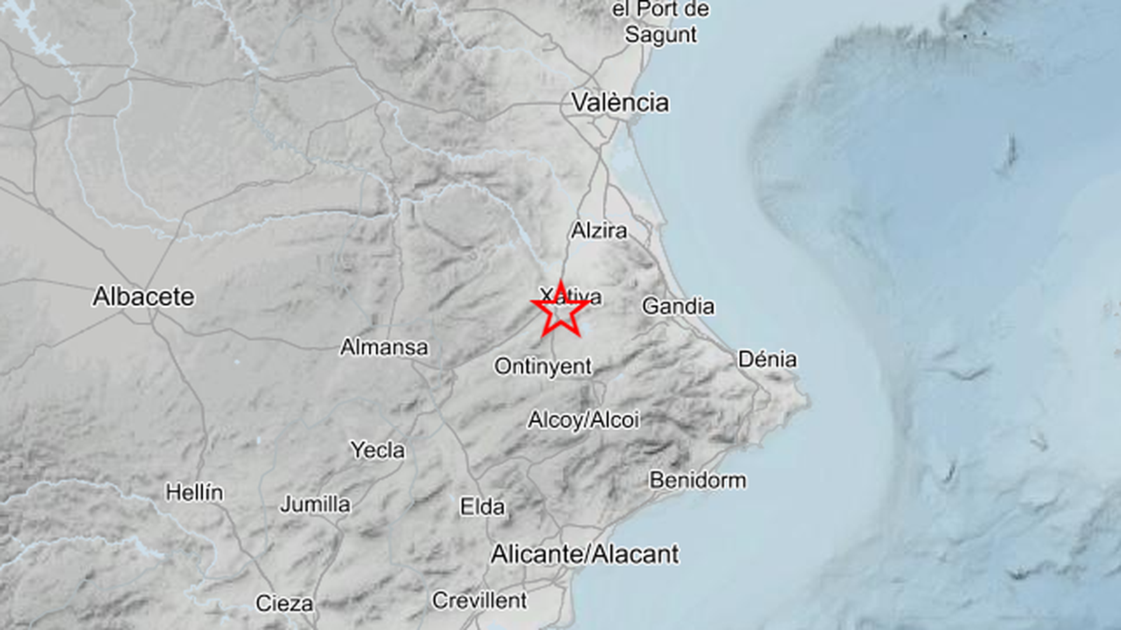 Epicentre del sisme registrat la passada matinada