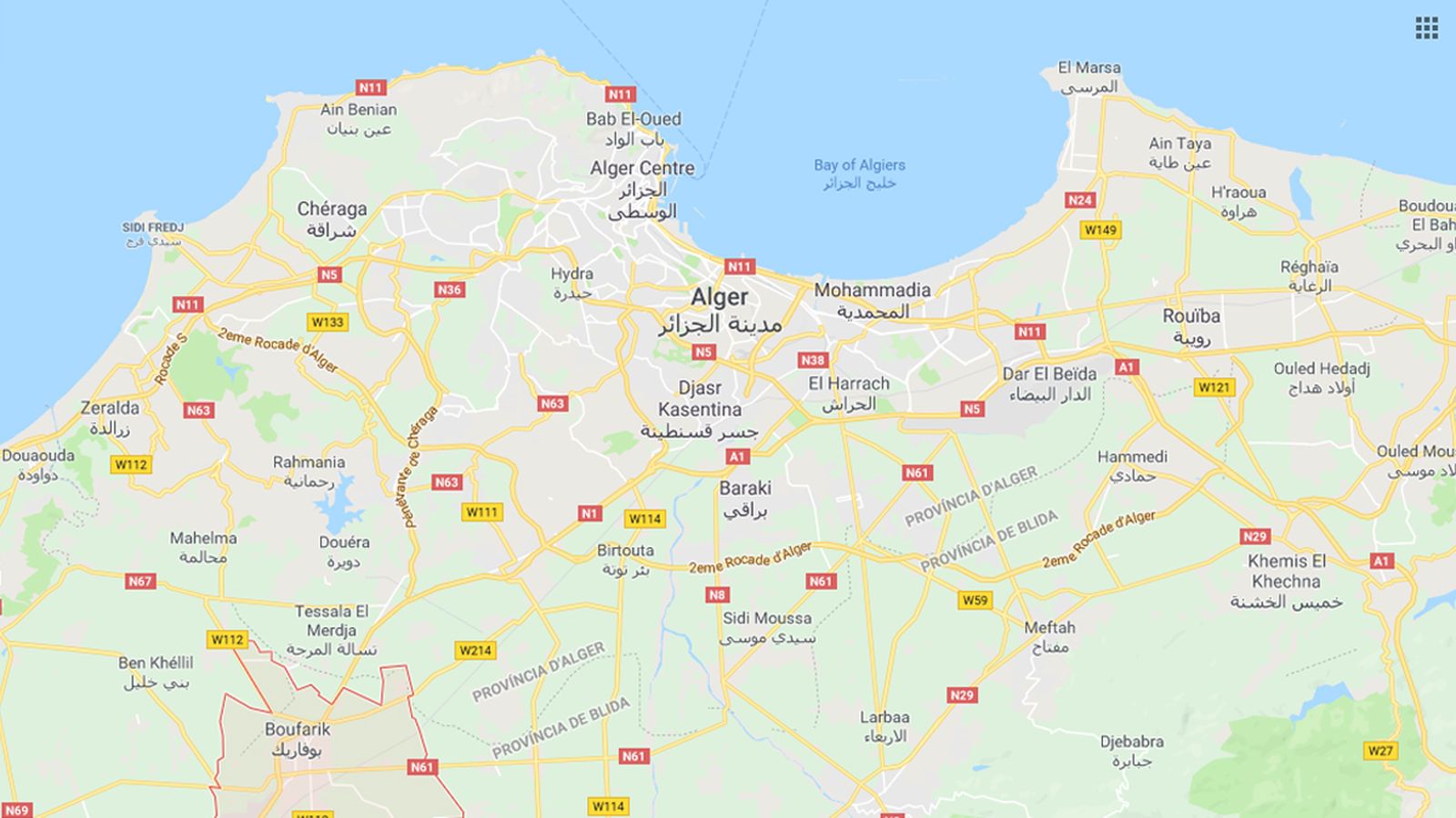 Zona on s'ha produït el sinistre prop d'Alger