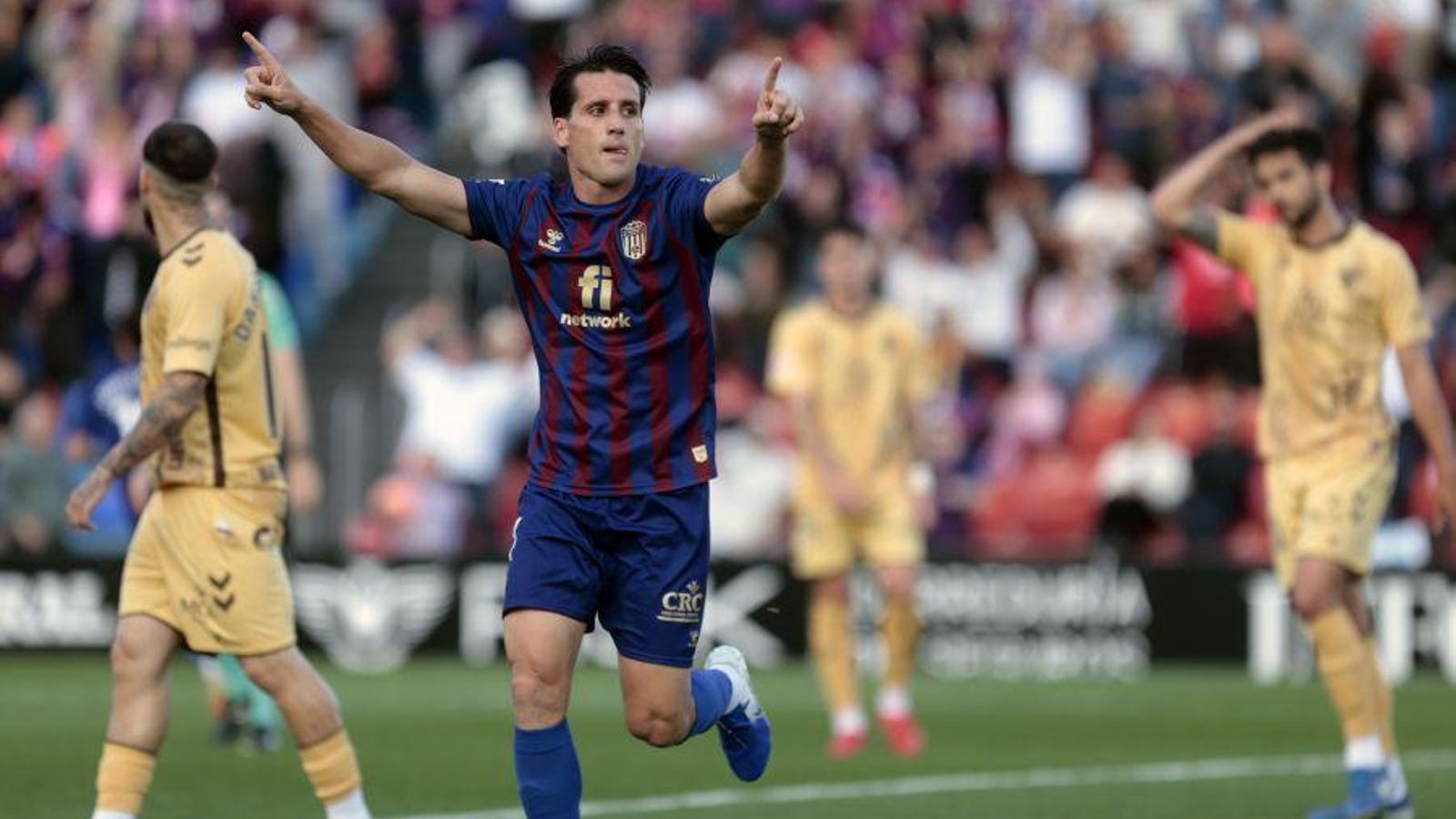 Juanto celebra el gol contra el Màlaga