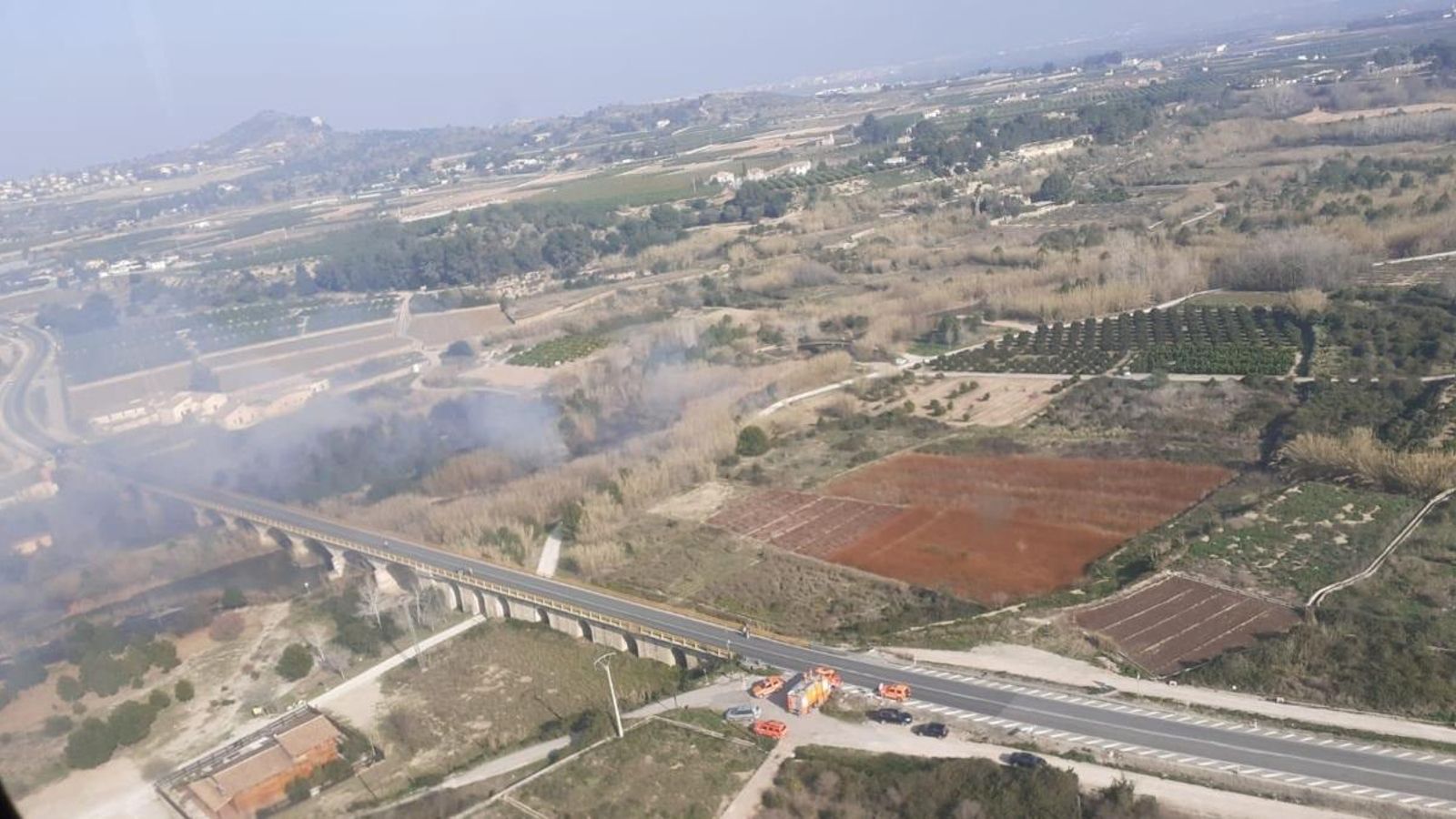 Vista aèria de l'incendi
