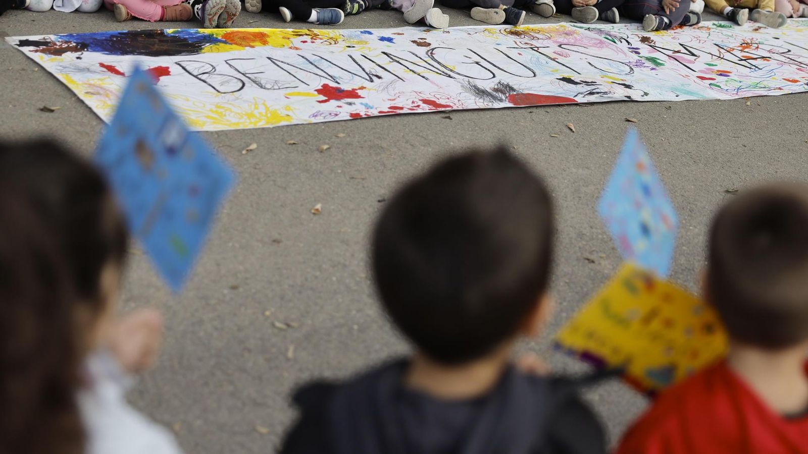 Acte de benvinguda en el col·legi Martínez Torres d'Aldaia als alumnes del col·legi acollits del Mariano Belliure, el 18 de novembre