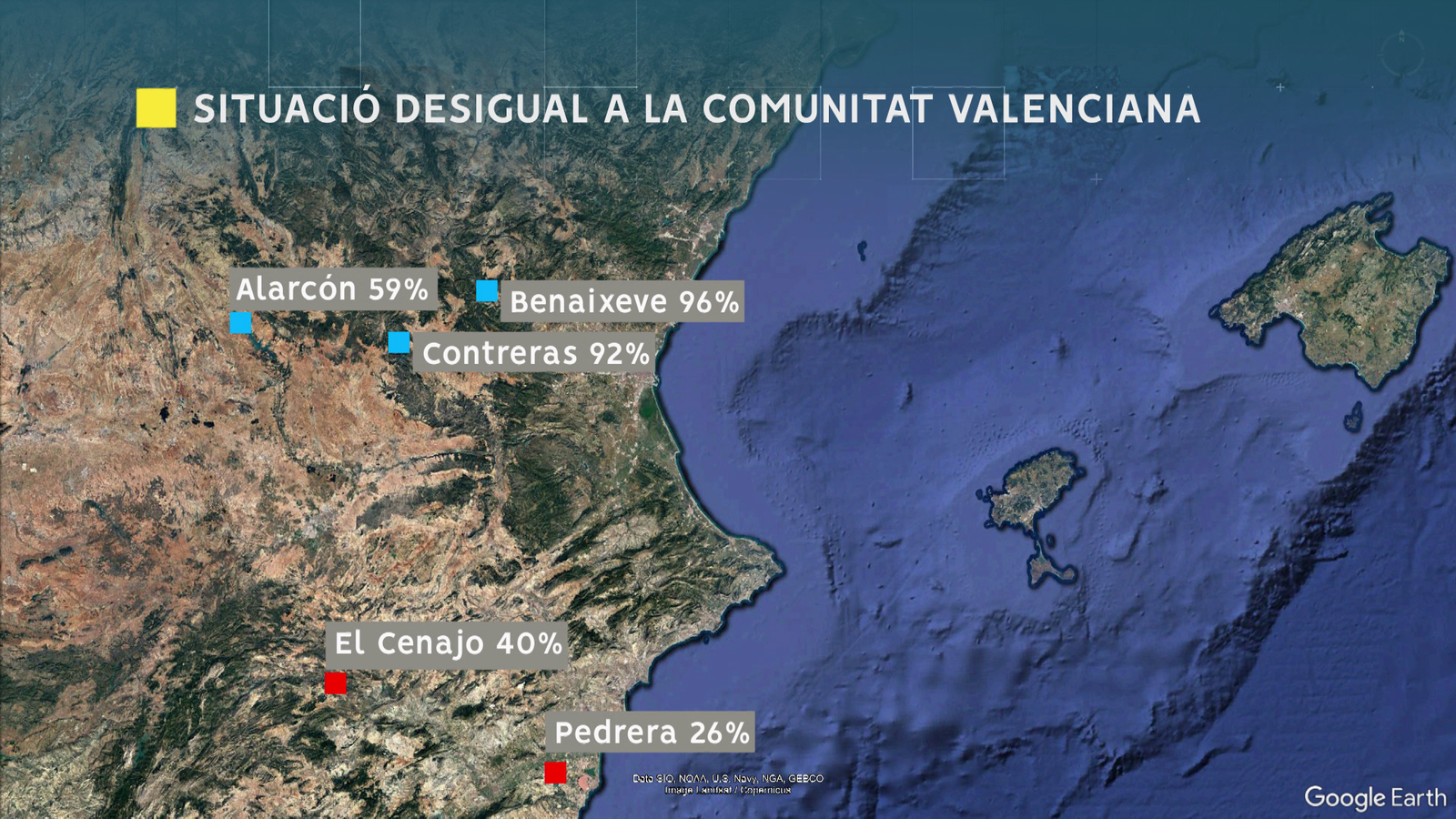 Reserves hídriques dels embassaments més importants de les conques del Xúquer i del Segura