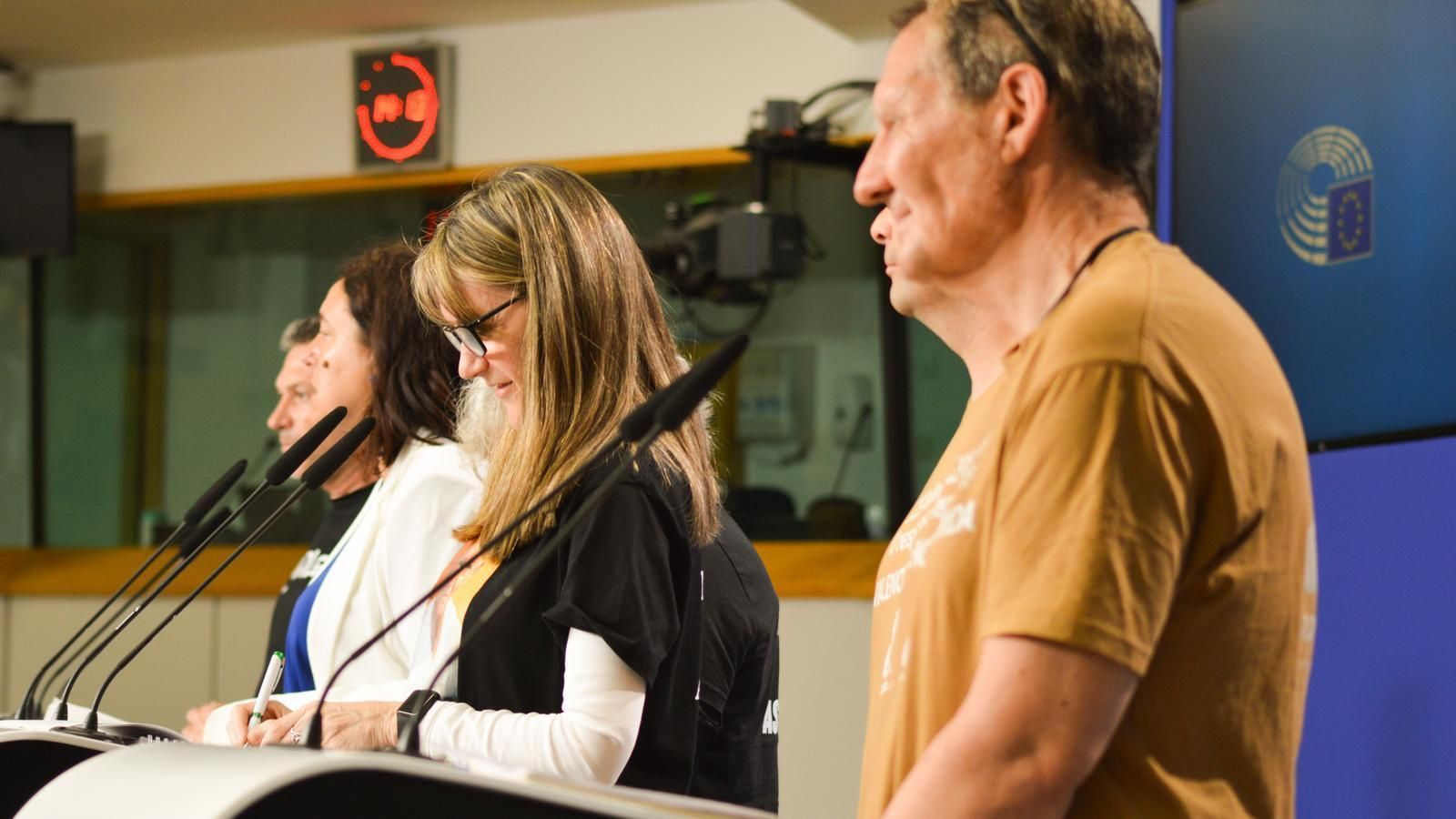 Víctimes de la dana al Parlament Europeu a Brussel·les