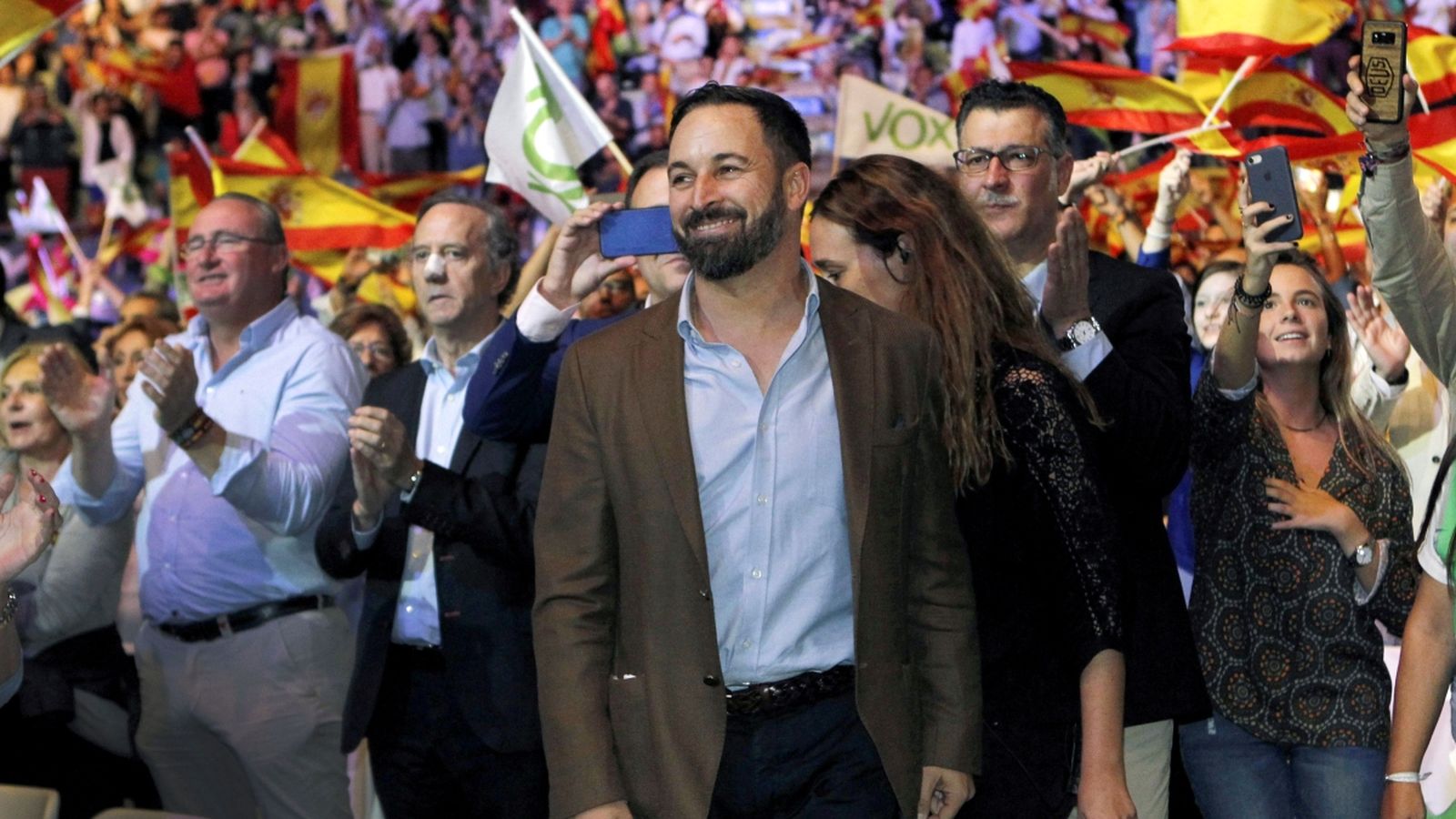 El president de Vox, Santiago Abascal, durant l'acte
