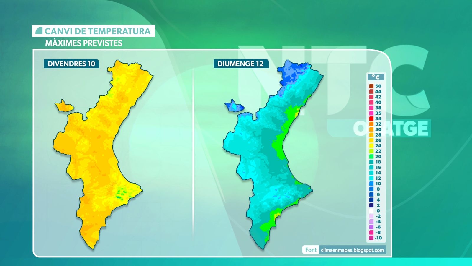 TEMP DIVENDRES I DIUMENGE
