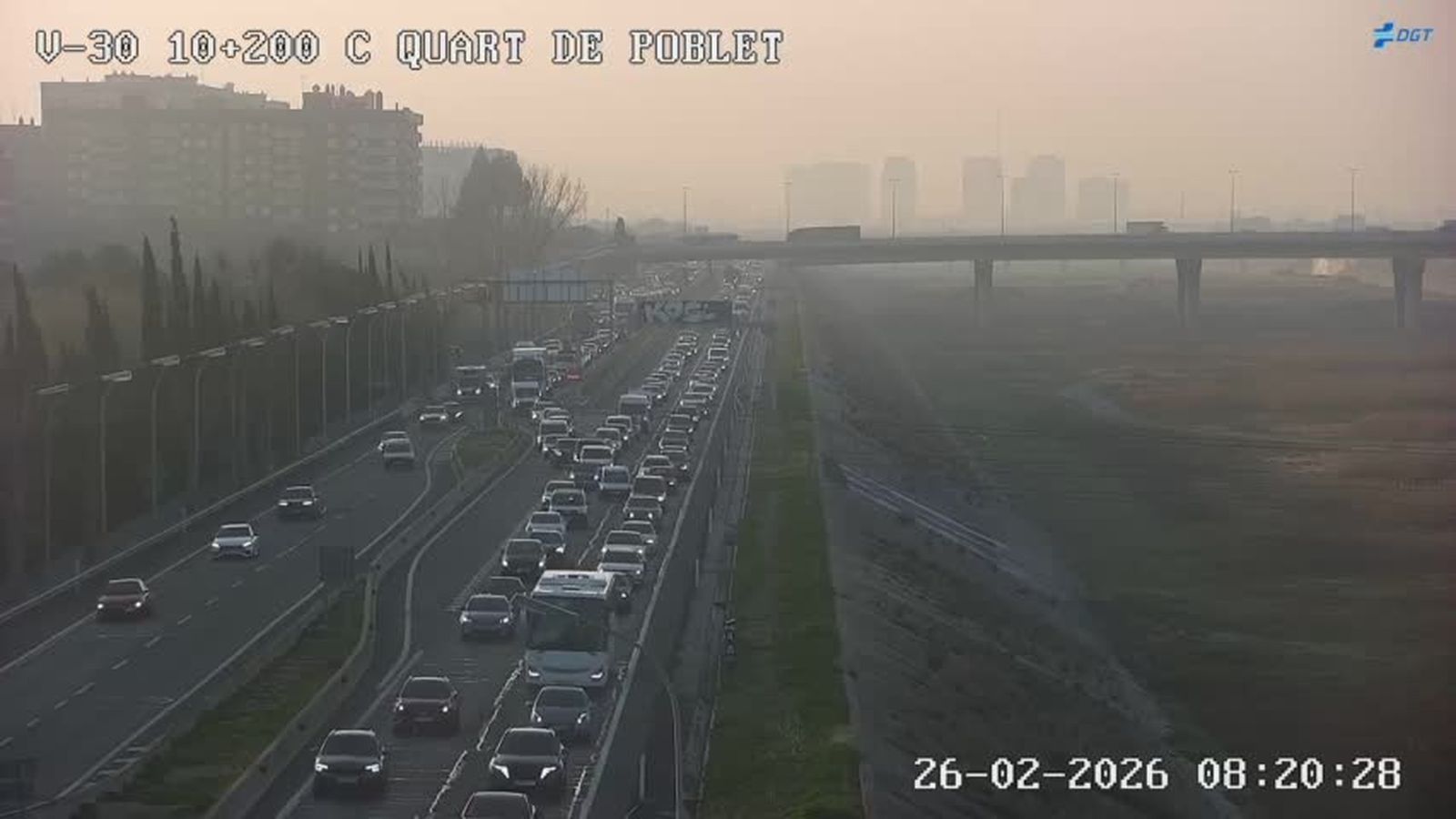 Retencions a la V-30, a Quart de Poblet