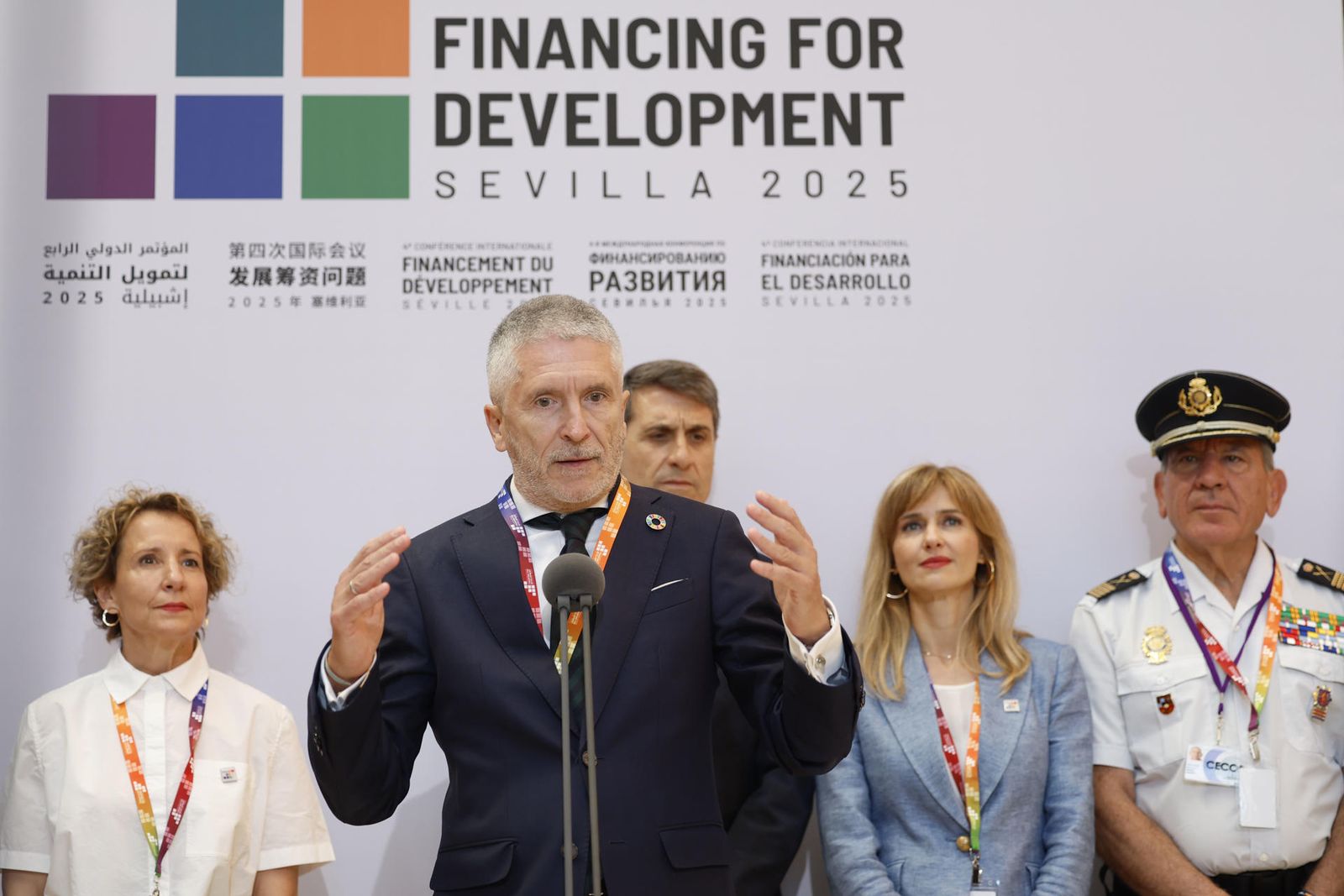 Fernando Grande-Marlaska compareix davant els mitjans de comunicació este diumenge