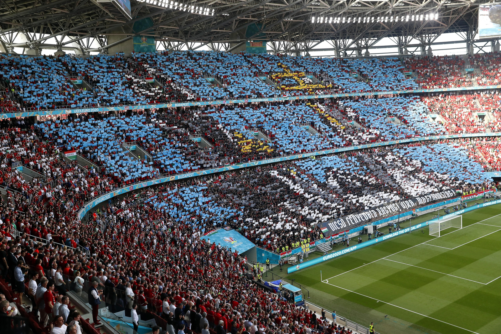 El Puskas Arena, completament ple per a presenciar el partit entre Hongria i Portugal