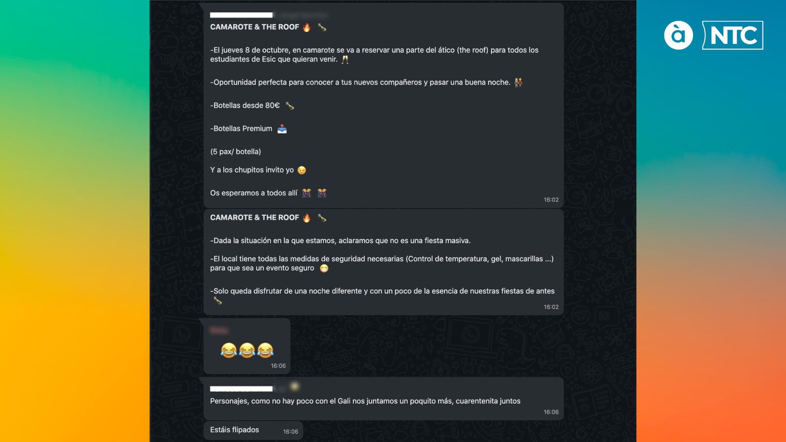 Missatge en què es convoca la festa universitària