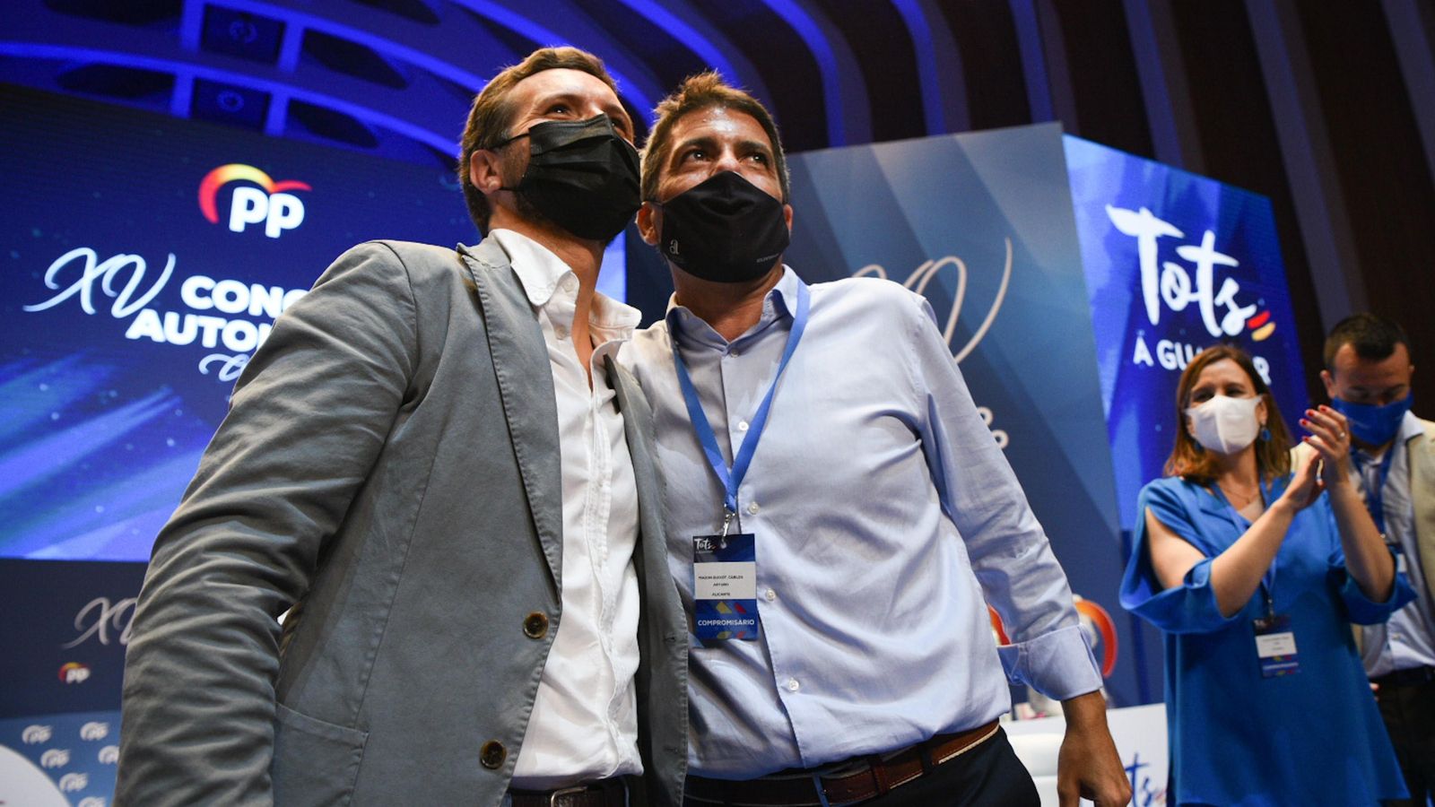 El president del PP, Pablo Casado, i el presidente del PPCV, Carlos Mazón, en una imatge d'arxiu