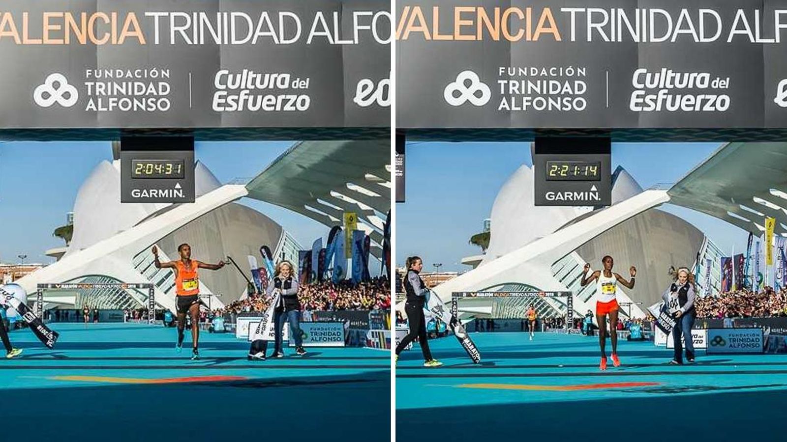 Els ateletes etiops Leul Gebreselassie i Ashete Dido guanyen la marató amb rècord de la prova