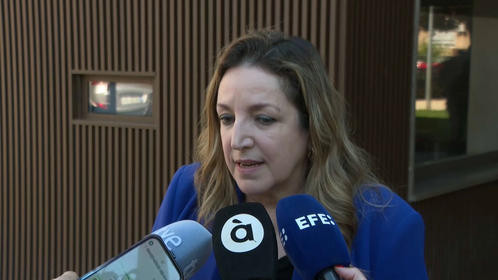 Declaracions de la cap de Meteorologia d'À Punt, Victòria Rosselló, davant de la premsa a les portes del jutjat de la dana