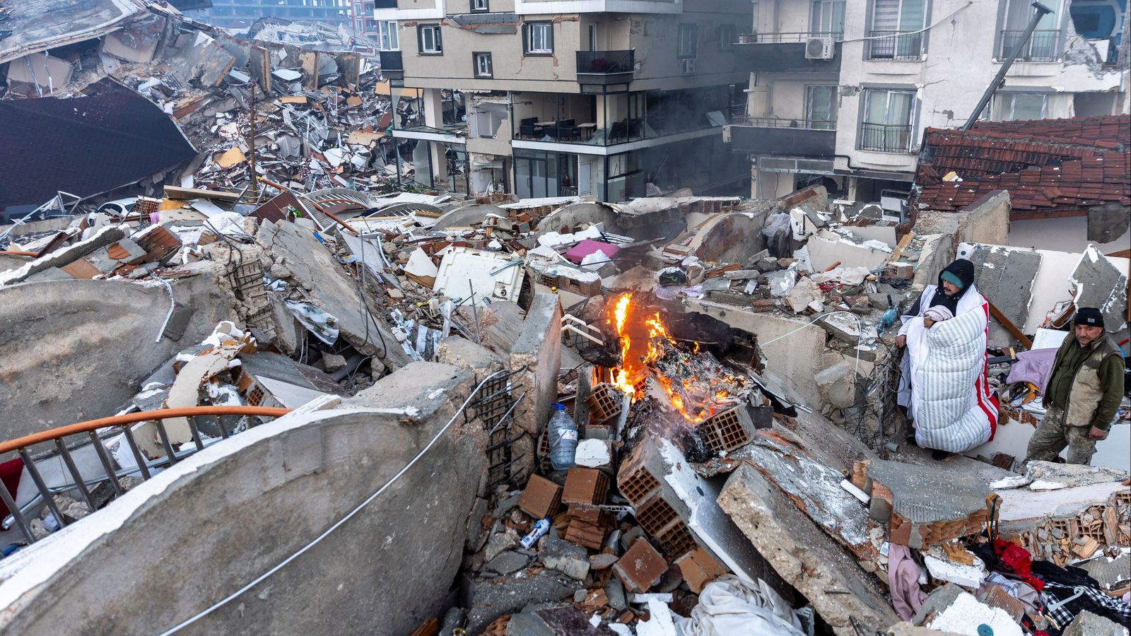 Imatge aèria que mostra la destrucció dels primers sismes a la província turca de Hatay