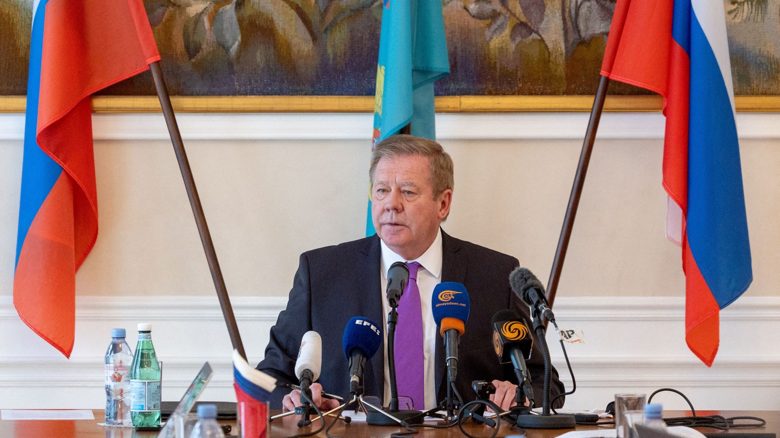 L'ambaixador rus davant les Nacions Unides, Gennady Gatilov, a Ginebra, Suïssa