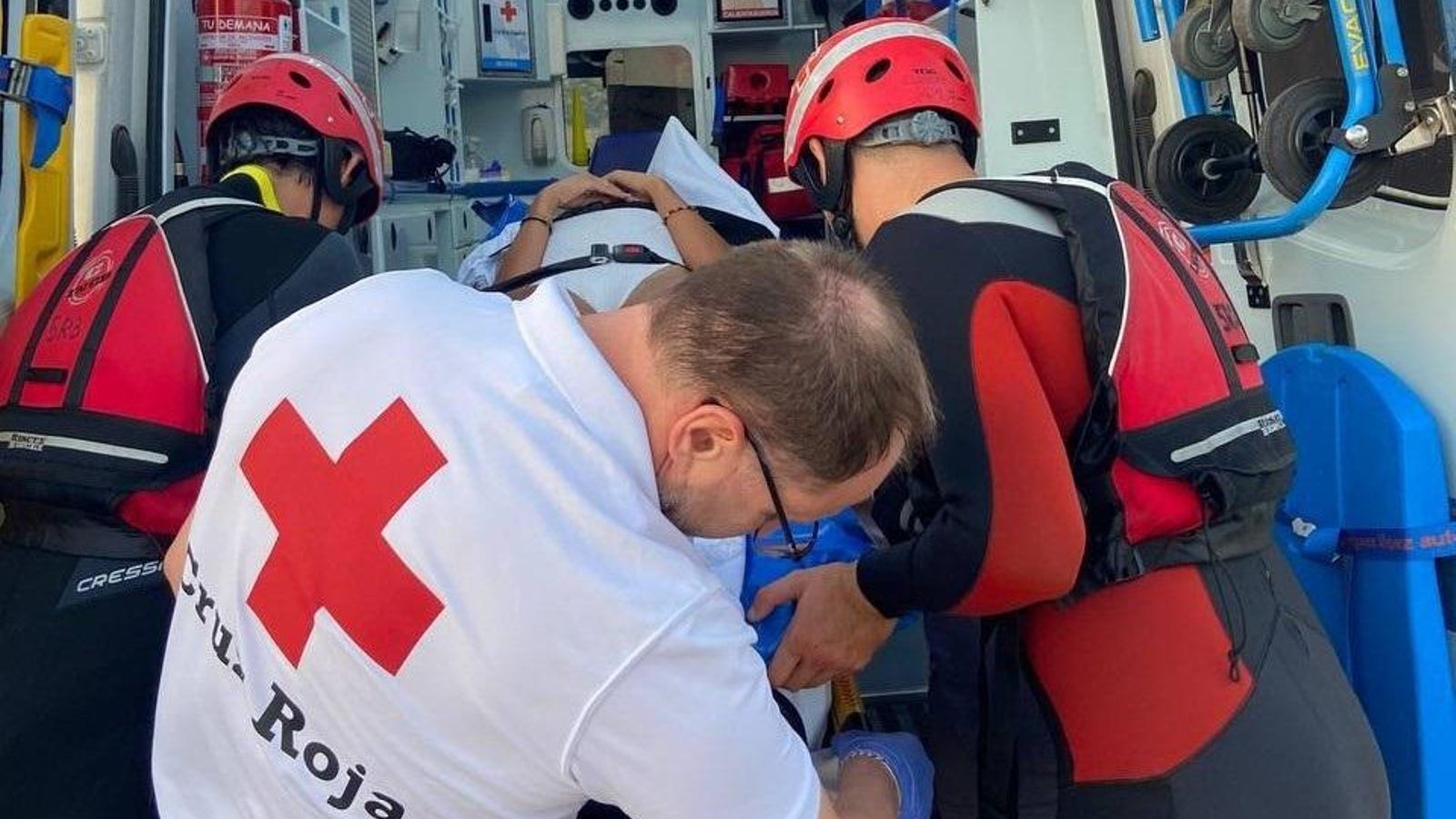 Imatge de l'actuació de la Creu Roja a Xàbia