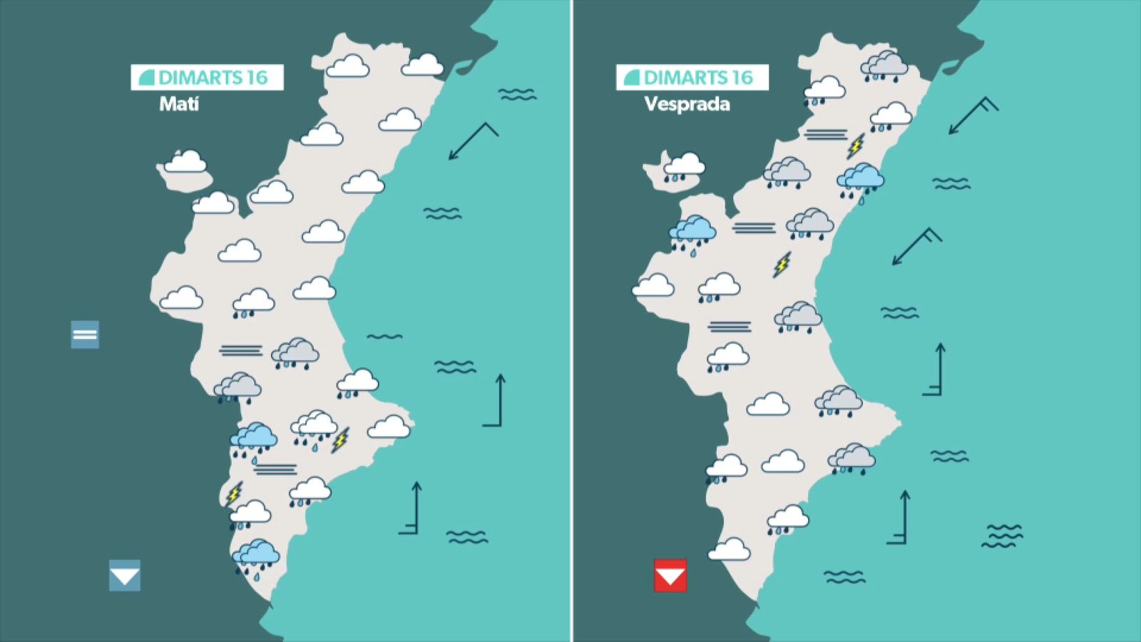 La previsió meteorològica dimarts 16 de desembre