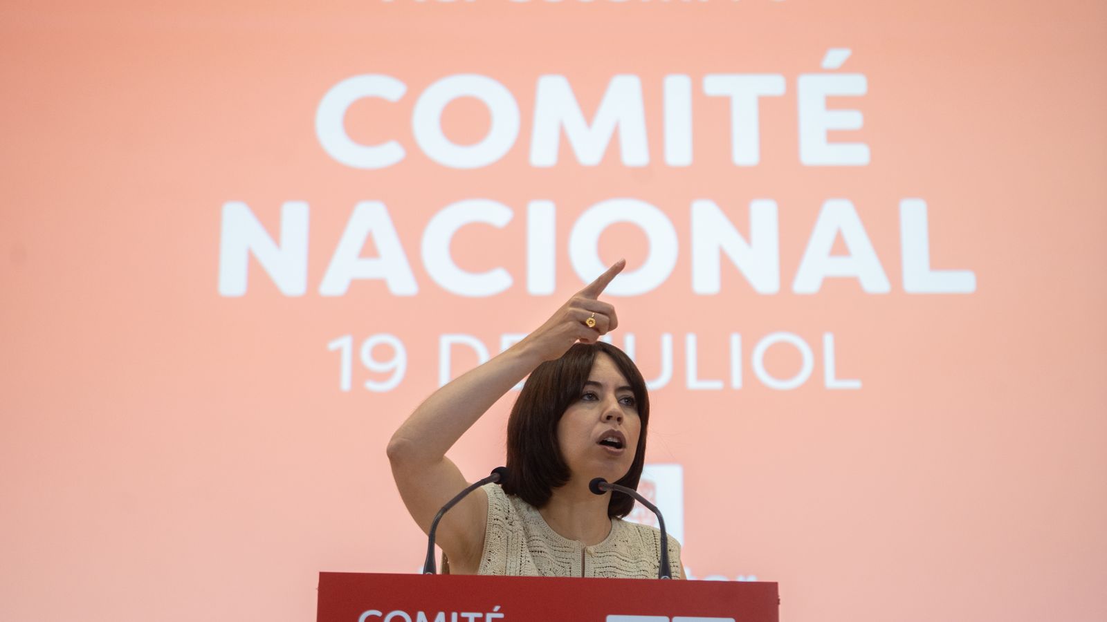 Diana Morant participa en el Comité Nacional del PSPV-PSOE a València el 19 de juliol de 2025