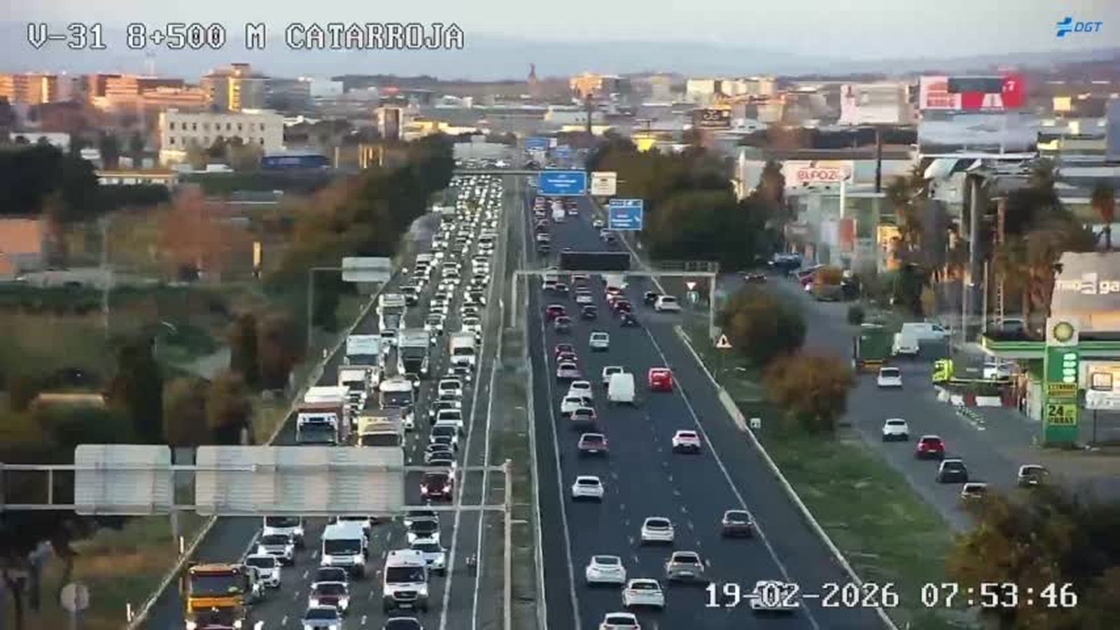 Congestió d'este dijous a la pista de Silla