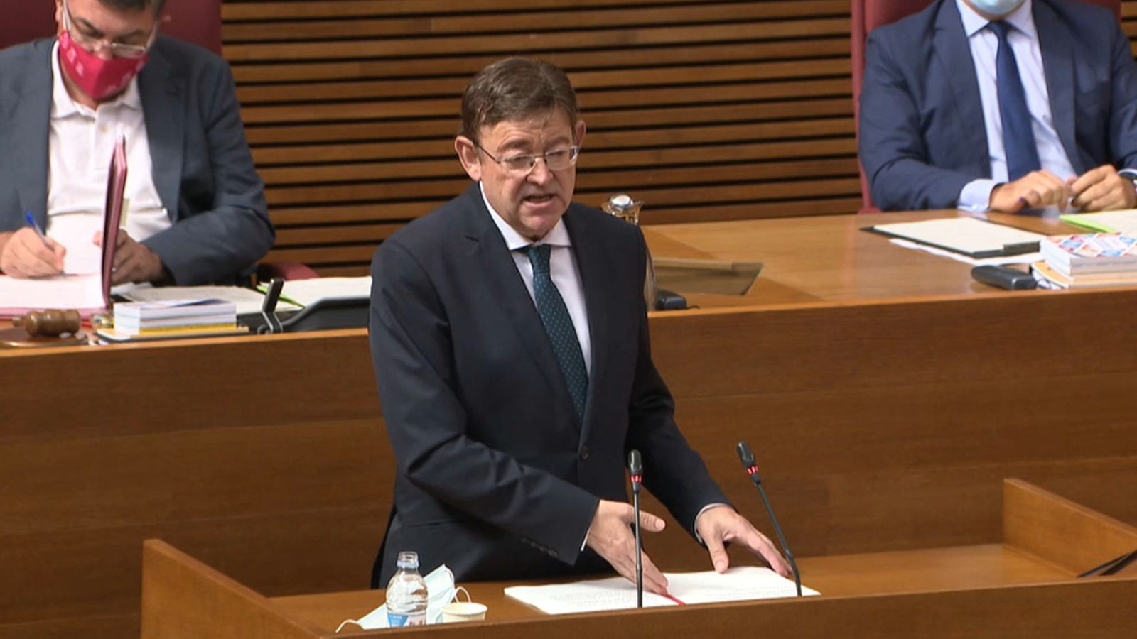 El president Ximo Puig, aquest matí durant la compareixença a les Corts
